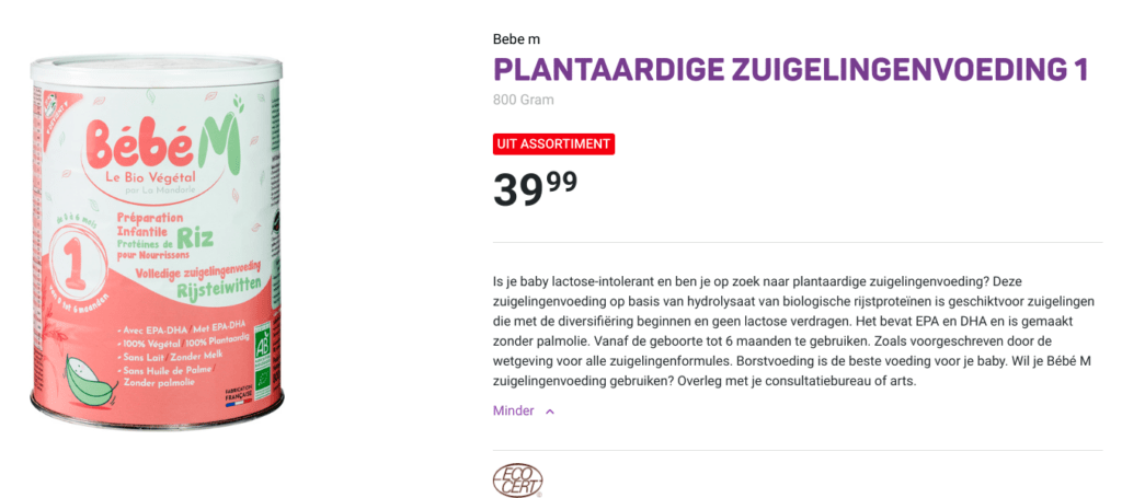 veganistische flesvoeding